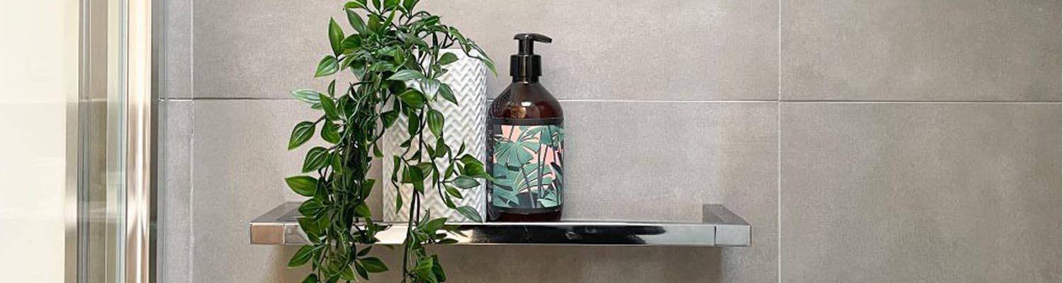 Opal Brushed Metal Black  Bathroom Shelf 60 cm Brushed Metal