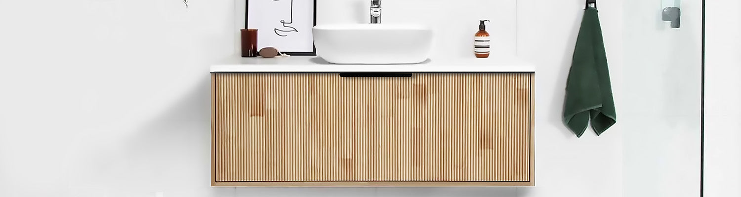 Logan Bathroom Tallboy Wall Hung Cabinet Oak Timber Look Melbourne Arova