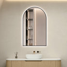 Achi Black Frame Arch Led Bathroom Mirror Anti-Fog Dimmable LED Mirror Arova 