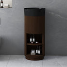 Aero Freestanding Small Vanity Dark Walnut With Black Solid Surface Basin Vanities Arova 