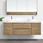 ALBANY 1500mm Oak Timber Wall Hung Vanity + Bliss Stone Top AROVA 