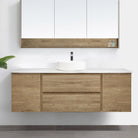 ALBANY 1500mm Oak Timber Wall Hung Vanity + Bliss Stone Top AROVA 