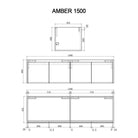 Amber 1500mm Wall Hung Double Vanity with Basin & Bliss Vanities & Mirrors Arova 