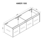 Amber 1500mm Wall Hung Double Vanity with Basin & Bliss Vanities & Mirrors Arova 