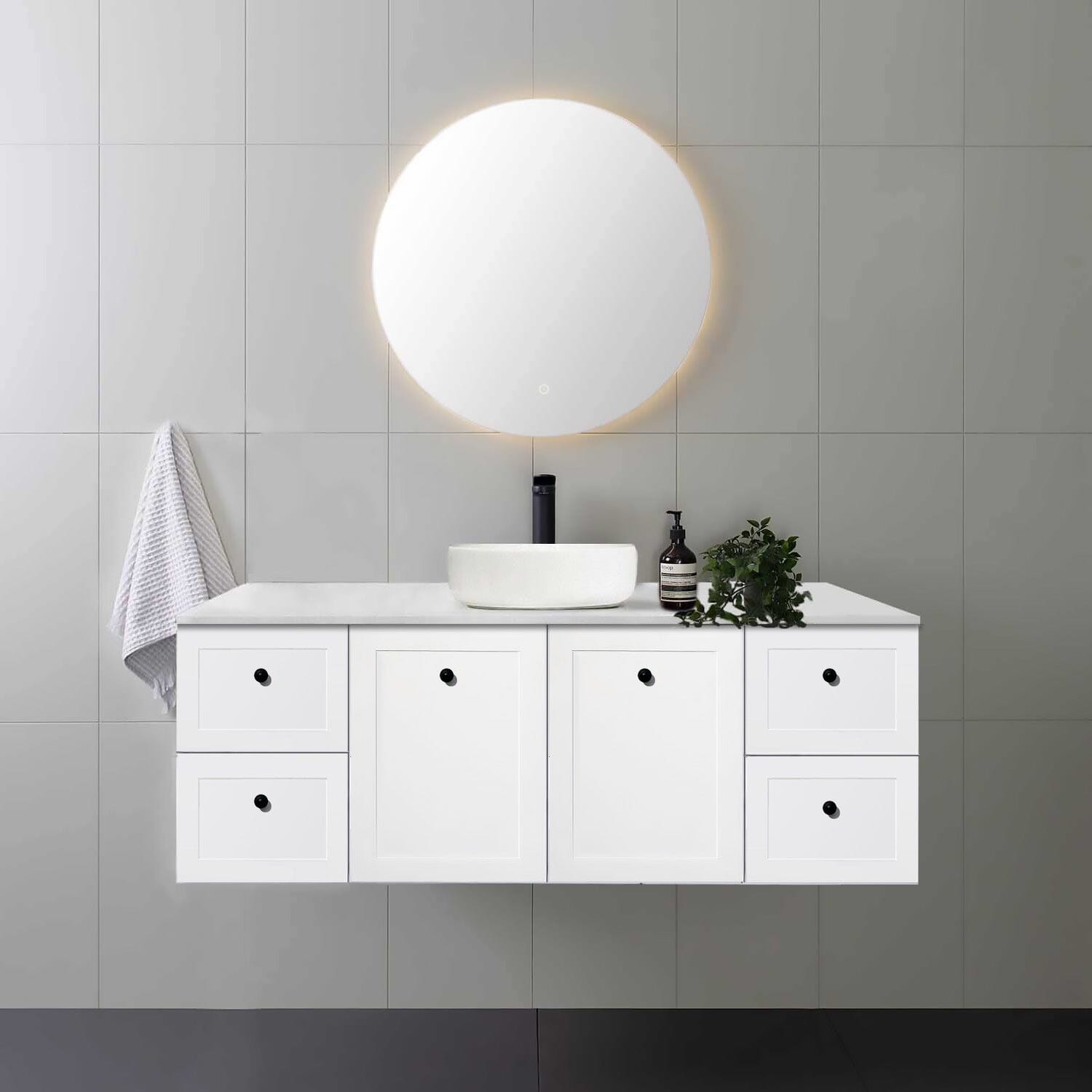 AUSTIN 1500mm Wall Hung Bathroom Vanity + Bliss Stone Top AROVA 