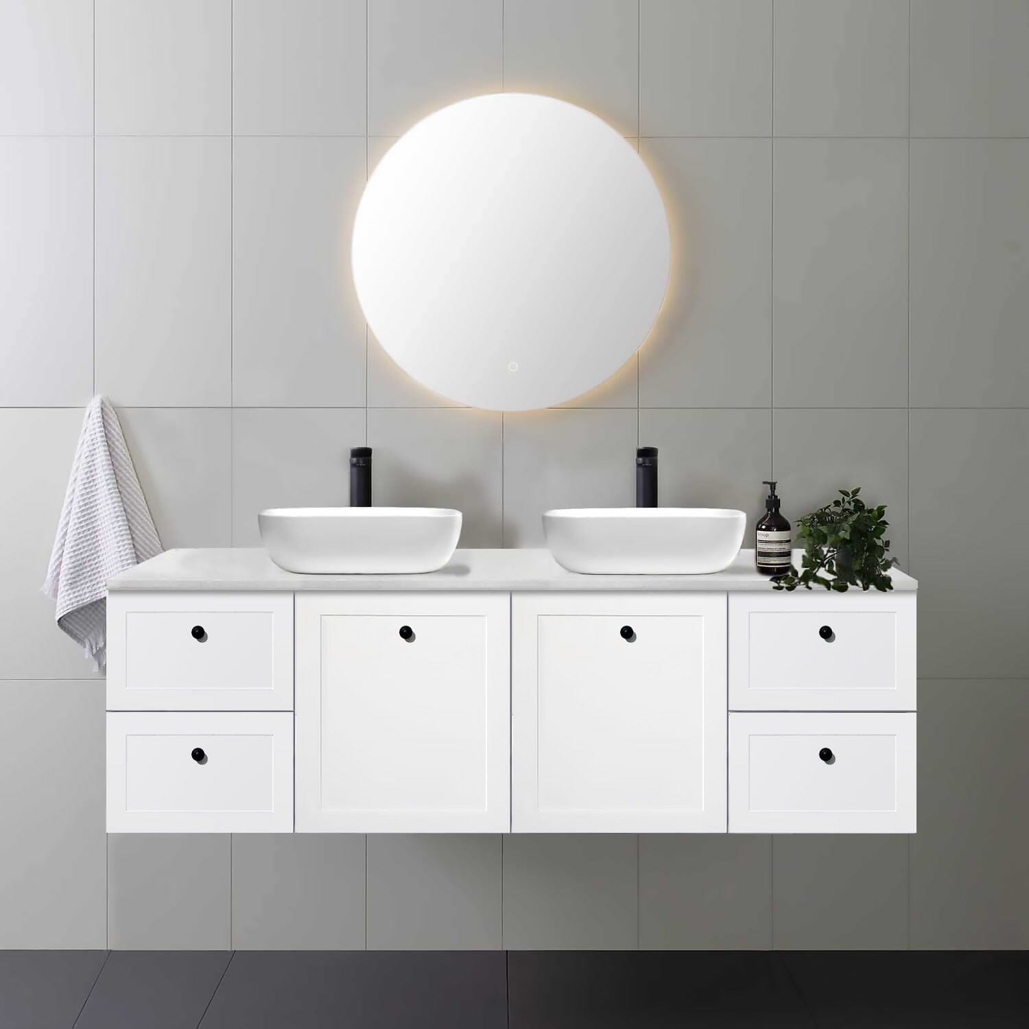 AUSTIN 1800mm Wall Hung Bathroom Vanity + Luxe Stone Top AROVA 