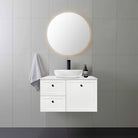 AUSTIN 900mm Wall Hung Bathroom Vanity (Left Hand) + Luxe Stone Top AROVA 