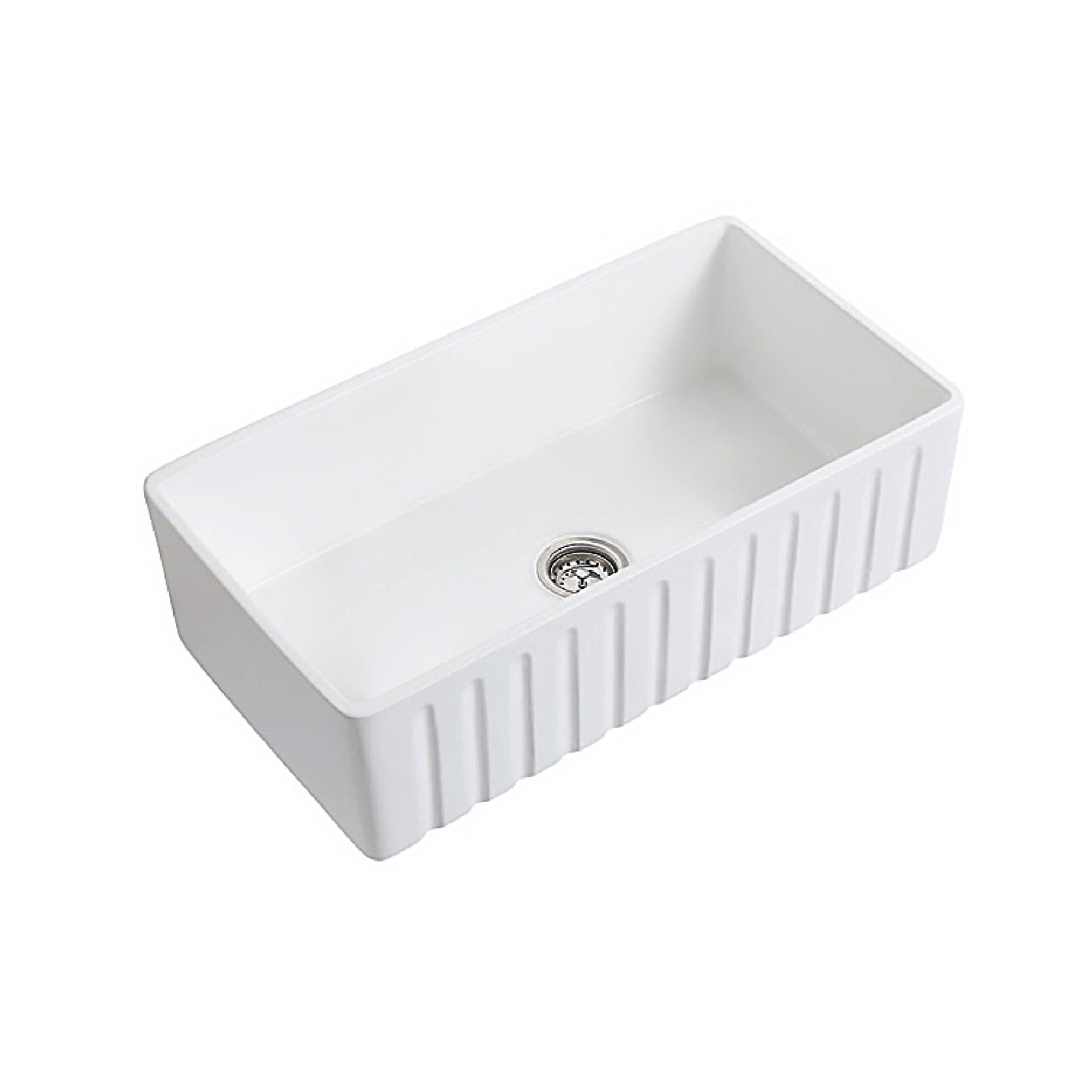 Belford 76 Fluted Farmhouse Kitchen Sink Single Bowl Sinks Arova 