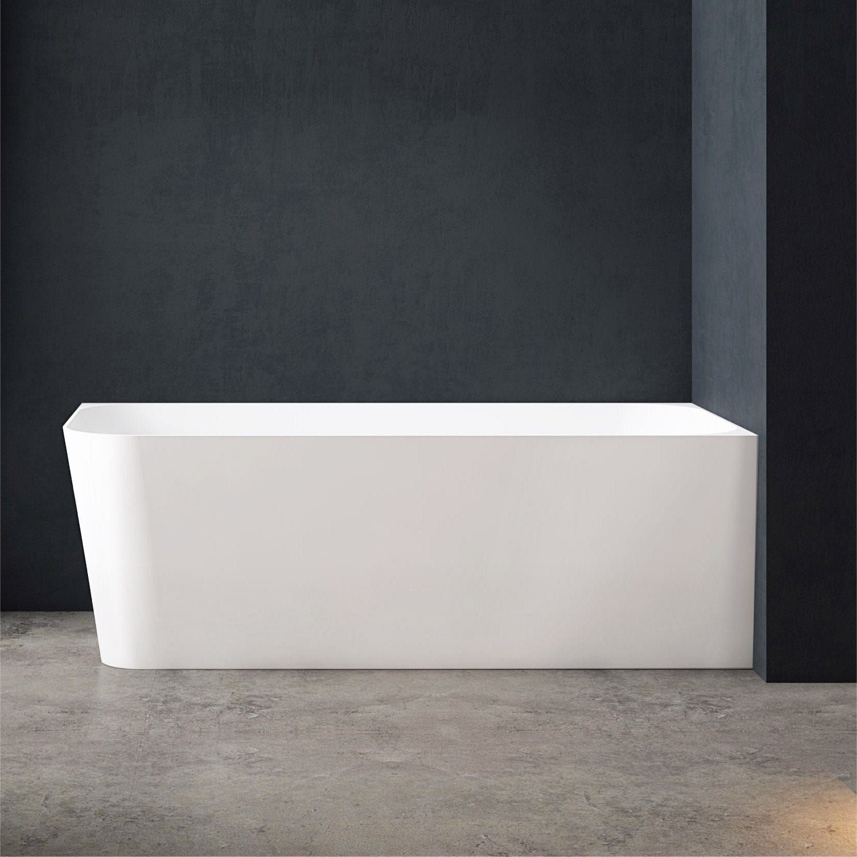 CLARA 1500mm Right Hand Corner Free Standing Bath Gloss White Baths AROVA 