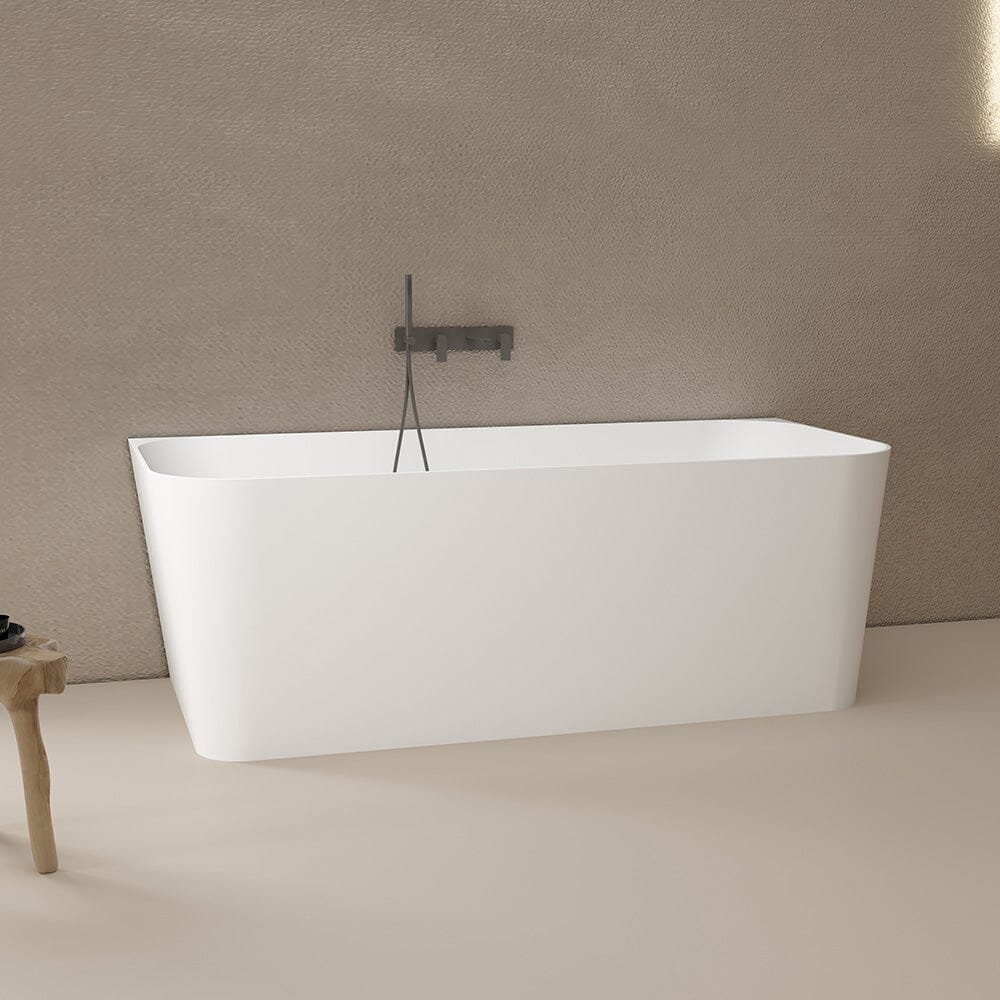 CLIO 1500mm Back to Wall Free Standing Bath Matte White Baths AROVA 