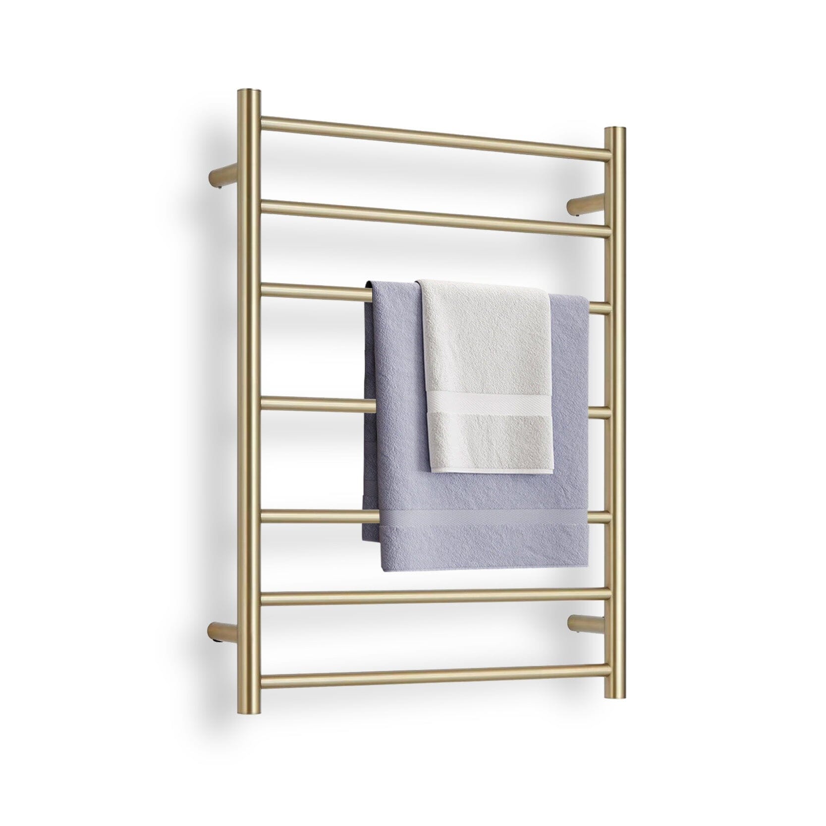 CLIO Heated Towel Rail Round Brushed Gold Accessories Arova 