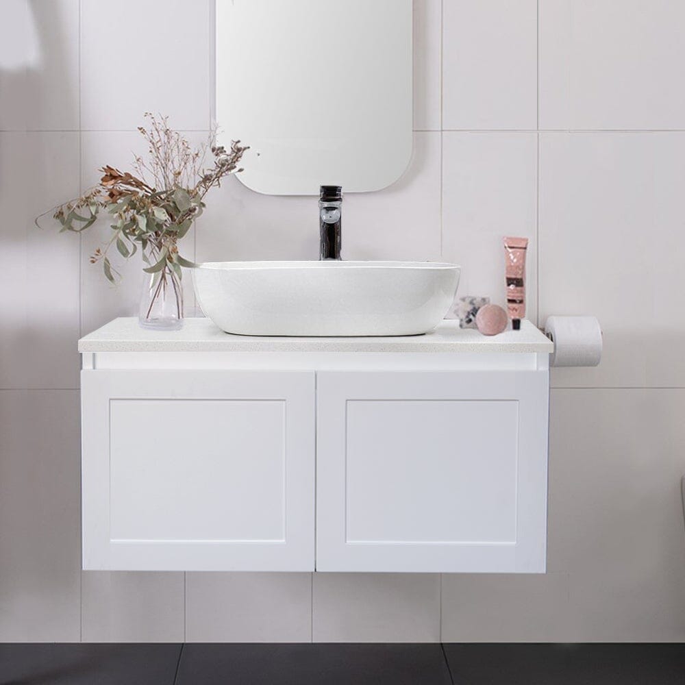 CLOVER 750mm Wall Hung Bathroom Vanity & Luxe Stone Top AROVA 