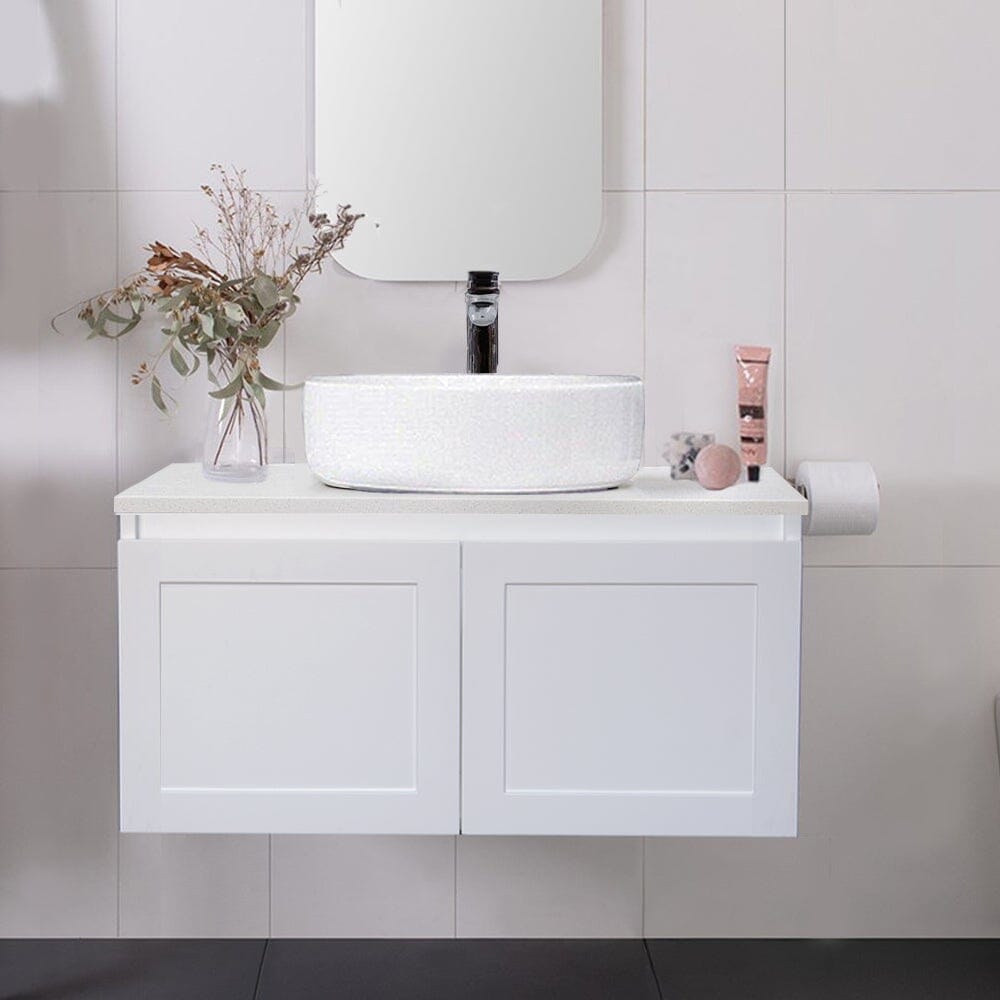 CLOVER 750mm Wall Hung Bathroom Vanity & Luxe Stone Top AROVA 