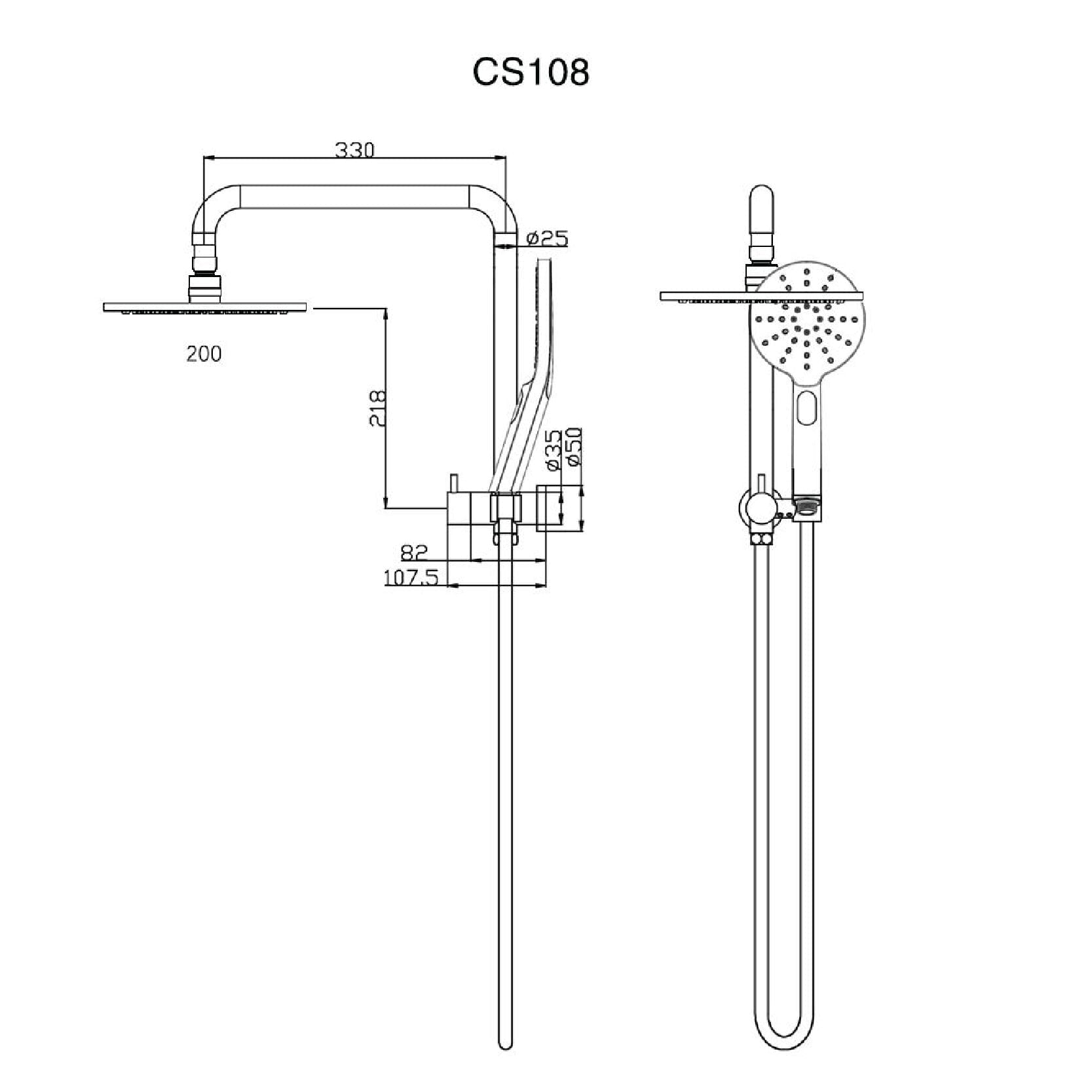 COMO Compact Rain Shower Brushed Nickel Showers Arova 