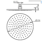 COMO Round Shower Head Rose 250mm Brushed Nickel Showers Arova 