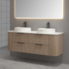 Ellie 1500mm Curved Wall Hung Vanity Double Bowls Vanities Arova 