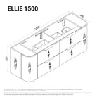 Ellie 1500mm Curved Wall Hung Vanity Double Bowls Vanities Arova 