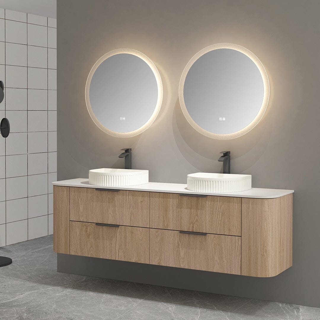 Ellie 1800mm Curved Wall Hung Vanity + Luxe Stone Top Arova 