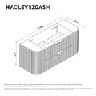 Hadley 1200mm Curved Fluted Wall Hung Vanity Timber Veneer Vanities Arova 