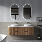 Hadley 1500mm Timber Veneer Curved Fluted Wall Hung Vanity Vanities Arova 