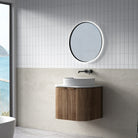 Hadley 600mm Curved Fluted Wall Hung Vanity Timber Veneer Vanities Arova 