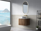 Hadley 750mm Curved Fluted Wall Hung Vanity Timber Veneer Vanities Arova 