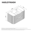 Hadley 900mm Curved Fluted Wall Hung Vanity Timber Veneer Vanities Arova 