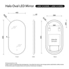 Halo Black Frame Anti-Fog Dimmable Oval Led Bathroom Mirror LED Mirror Arova 