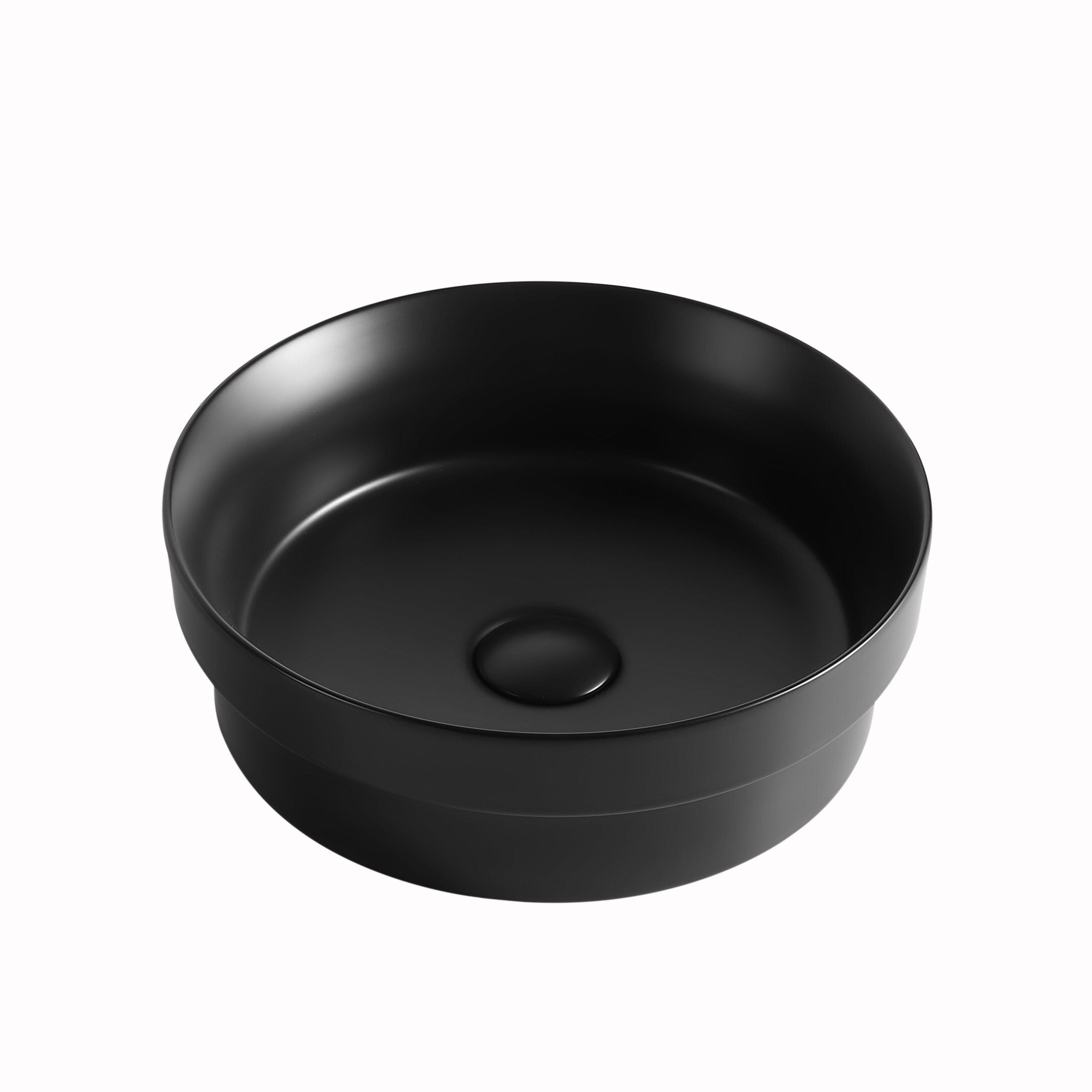 Jess 35 Half Inset Round Basin Matte Black Basins Arova 