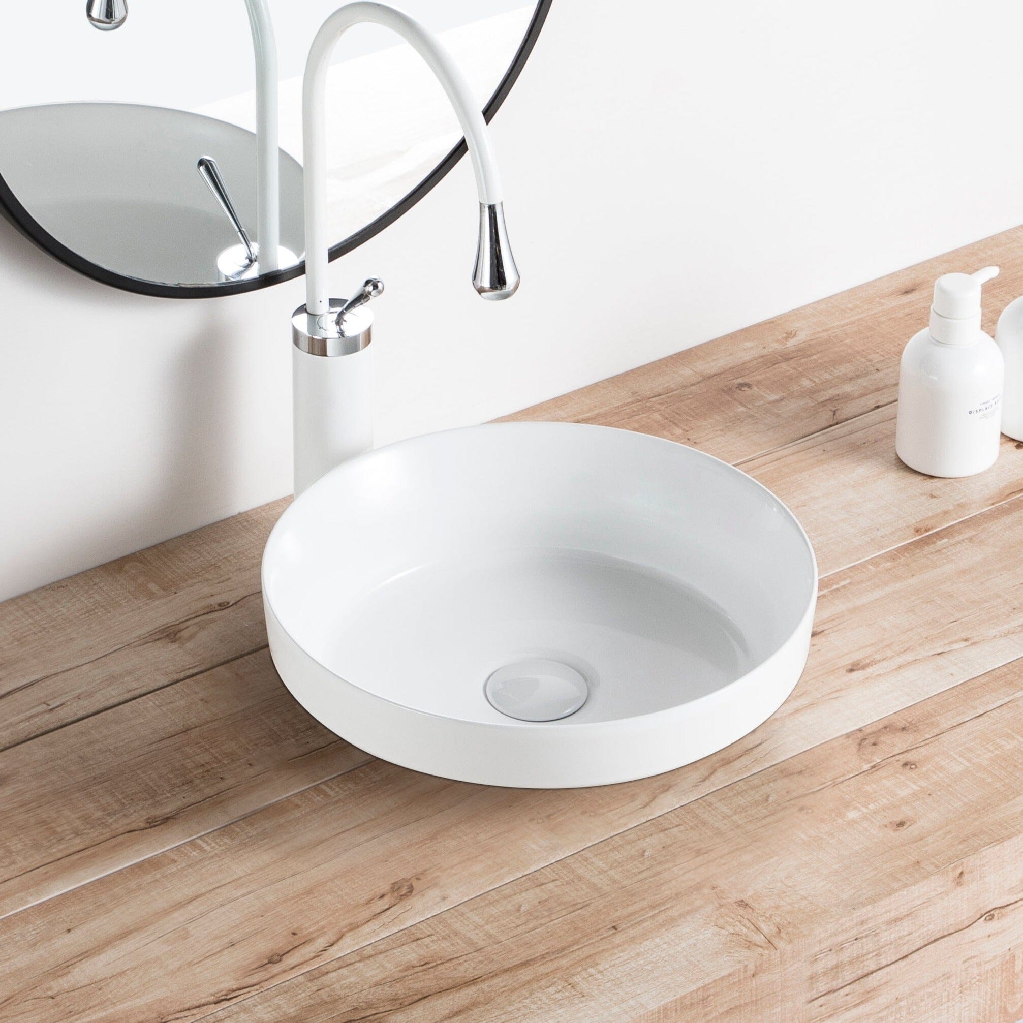 Jess 35 Inset Basin Round Gloss White Basins Arova 