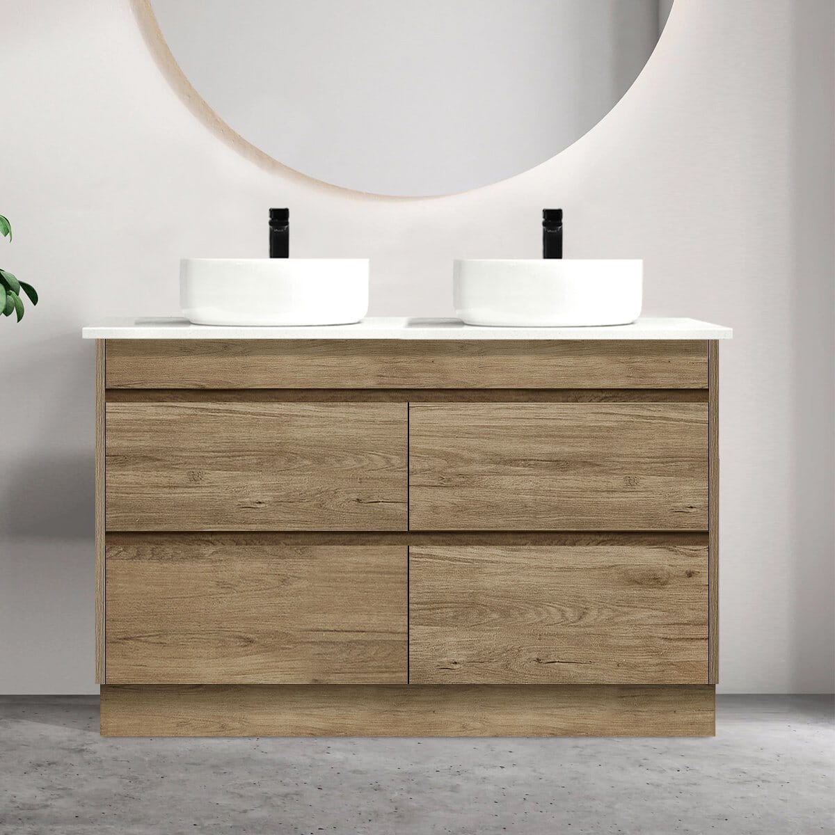 Kingston 1200mm Bathroom Vanity Double Bowl + Bliss Stone Top AROVA 