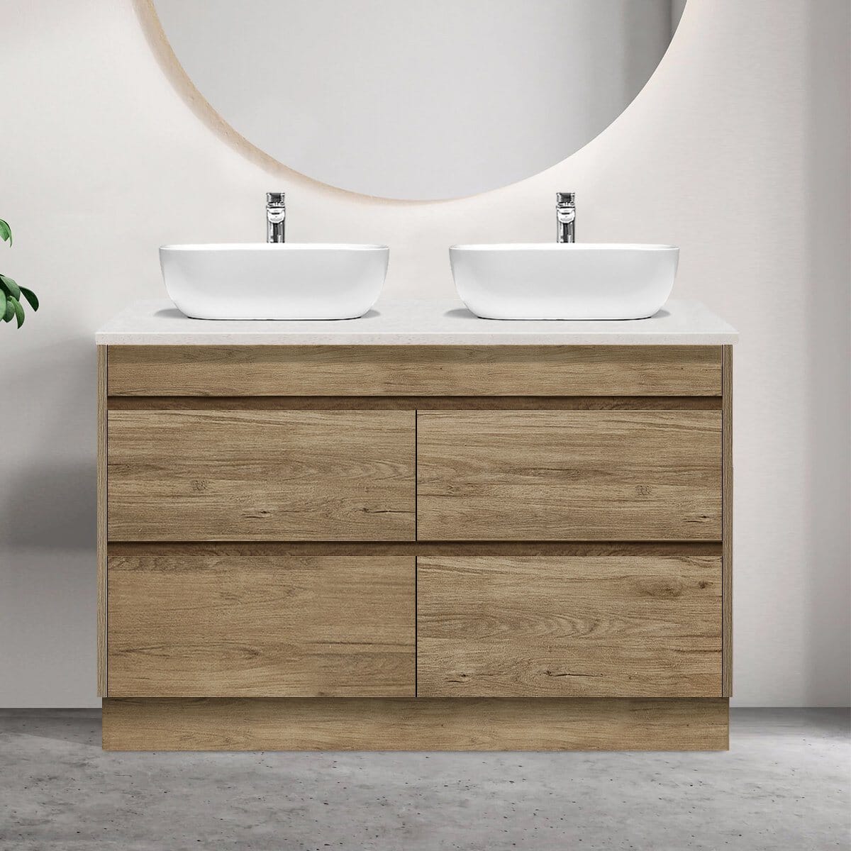 Kingston 1200mm Bathroom Vanity Double Bowl + Bliss Stone Top AROVA 