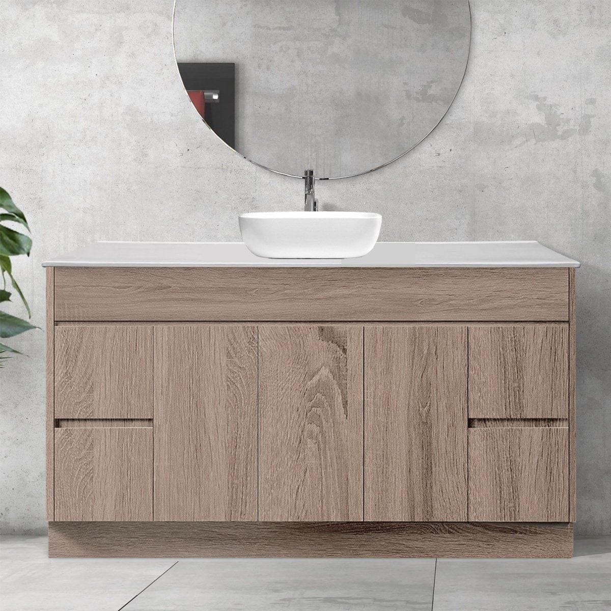 LOGAN 1500mm Timber Bathroom Vanity + Bliss Stone Top AROVA 