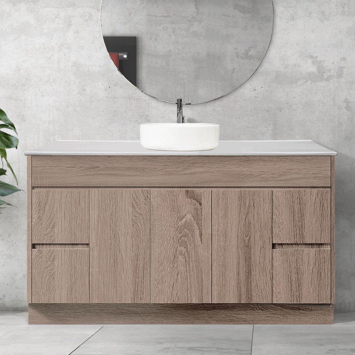 LOGAN 1500mm Timber Bathroom Vanity + Bliss Stone Top AROVA 