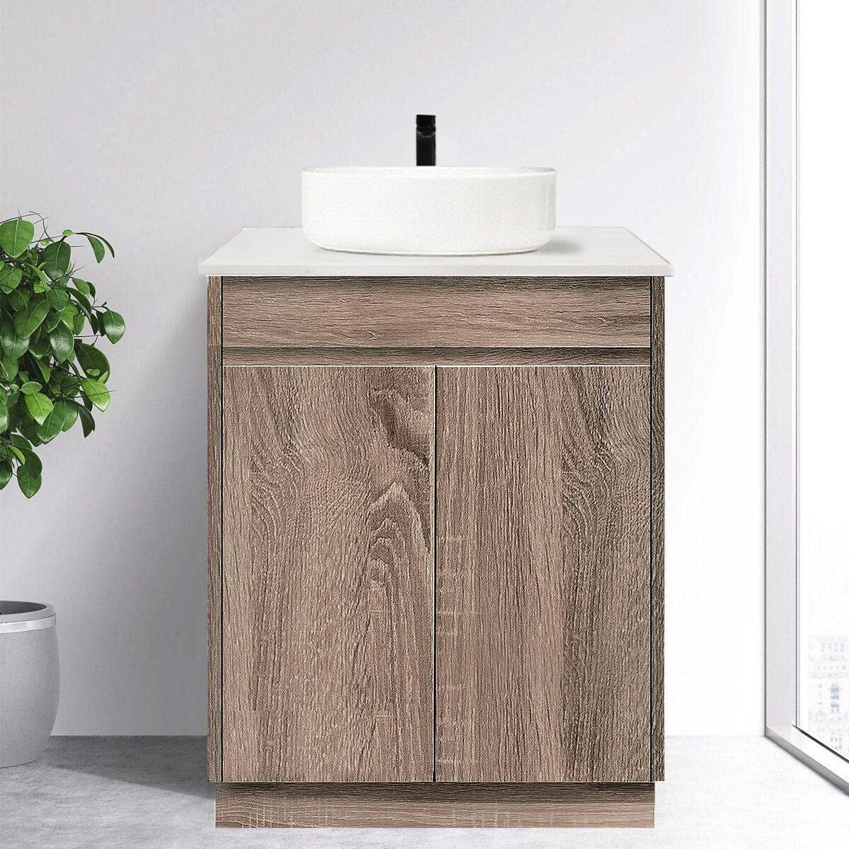 LOGAN 600mm Timber Bathroom Vanity + Luxe Stone Top AROVA 