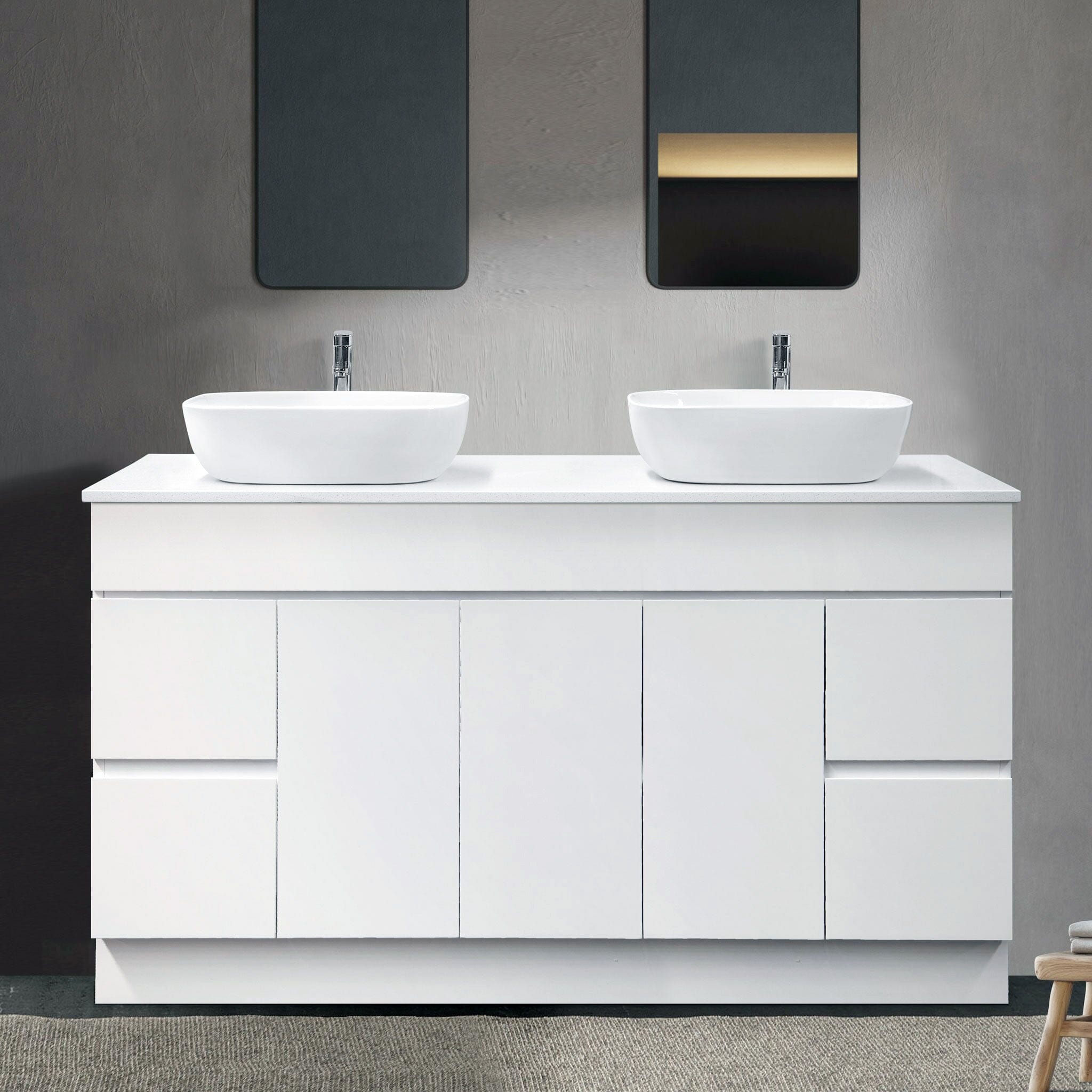 LUCA 1500mm Floor Standing Bathroom Vanity + Luxe Stone Top AROVA 