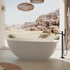 LUCCI 1500mm Oval Freestanding Bathtub Matte White Baths AROVA 