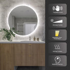 Luna 600mm Frameless Anti-Fog Dimmable Led Bathroom Mirror Round LED Mirror Arova 