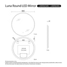 Luna Black Frame Anti-Fog Dimmable Led Bathroom Mirror Round 800mm LED Mirror Arova 