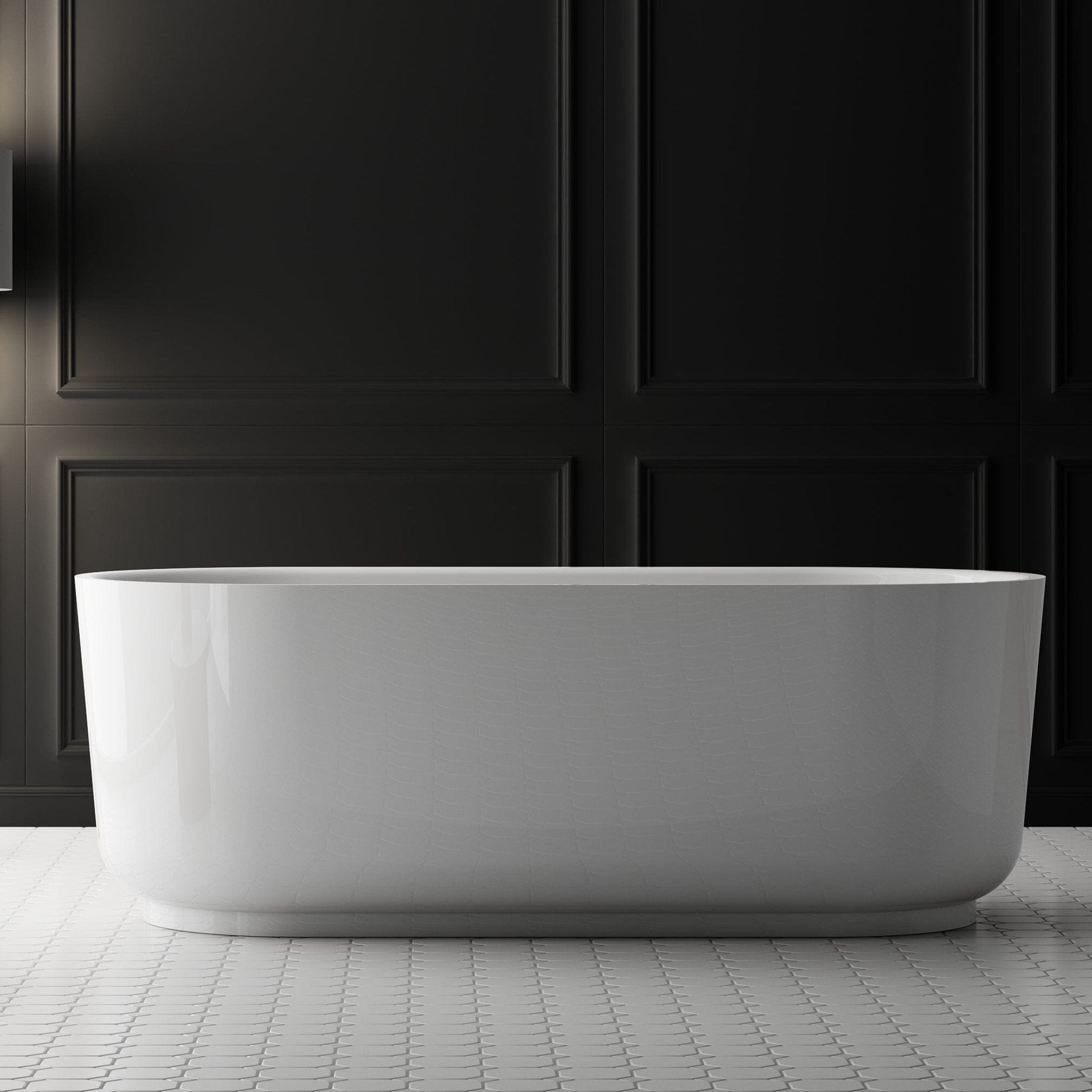 Mae 1500mm Oval Free Standing Bathtub Gloss White Baths Arova 