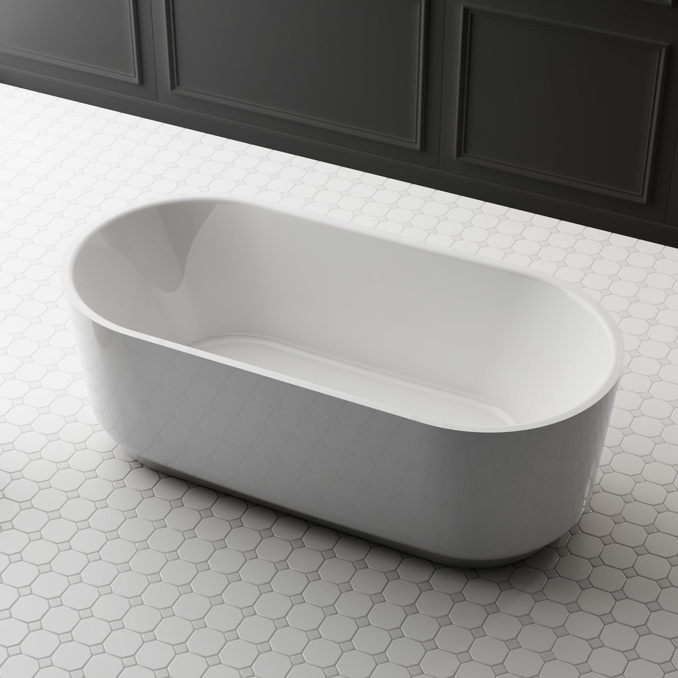 Mae 1700mm Oval Free Standing Bathtub Gloss White Baths Arova 