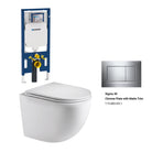 Max49 Rimless Tornado Wall Hung Toilet Package - Geberit Sigma 8 Duofix In Wall Cistern & Square Button Toilets Arova Geberit Sigma 8 Duofix In Wall Cistern and Frame - 111.698.00.1 Sigma 30 Chrome Plate with Matte Trim-115.883.KH.1 