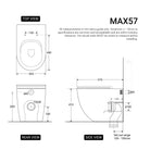 Max57 Rimless Tornado Floor Mount Toilet Pan Packaging - Geberit Sigma 8 Cistern & Square Button Toilets Arova 