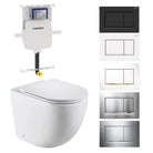 Max57 Rimless Tornado Floor Mount Toilet Pan Packaging - Geberit Sigma 8 Cistern & Square Button Toilets Arova 