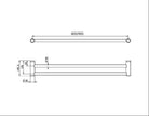 MECCA CARE 25MM DOUBLE TOWEL GRAB RAIL 900MM BRUSHED BRONZE NRCR2530DBZ Accessories Nero 