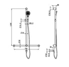 MECCA CARE 32MM T BAR GRAB RAIL AND ADJUSTABLE SHOWER SET 1100X750MM BRUSHED BRONZE (NRCS006BZ) Showers Nero 