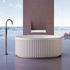 MELO 1350mm Round Fluted Freestanding Bathtub Matte White Baths AROVA 