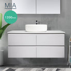 Mia 1200mm Wall Hung Single Vanity + Bliss Stone Top AROVA 