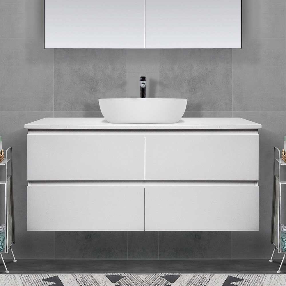 Mia 1200mm Wall Hung Single Vanity + Bliss Stone Top AROVA 