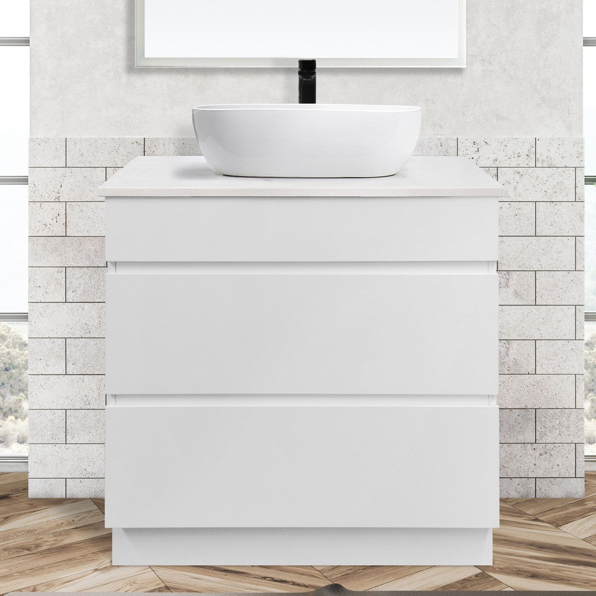 Mia 750mm Floor Standing Bathroom Vanity + Bliss Stone Top AROVA 